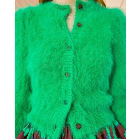 Runway Ulla Johnson  Aisha fuzzy angora-blend knit cardigan Size S/M NEW - Picture 10 of 13